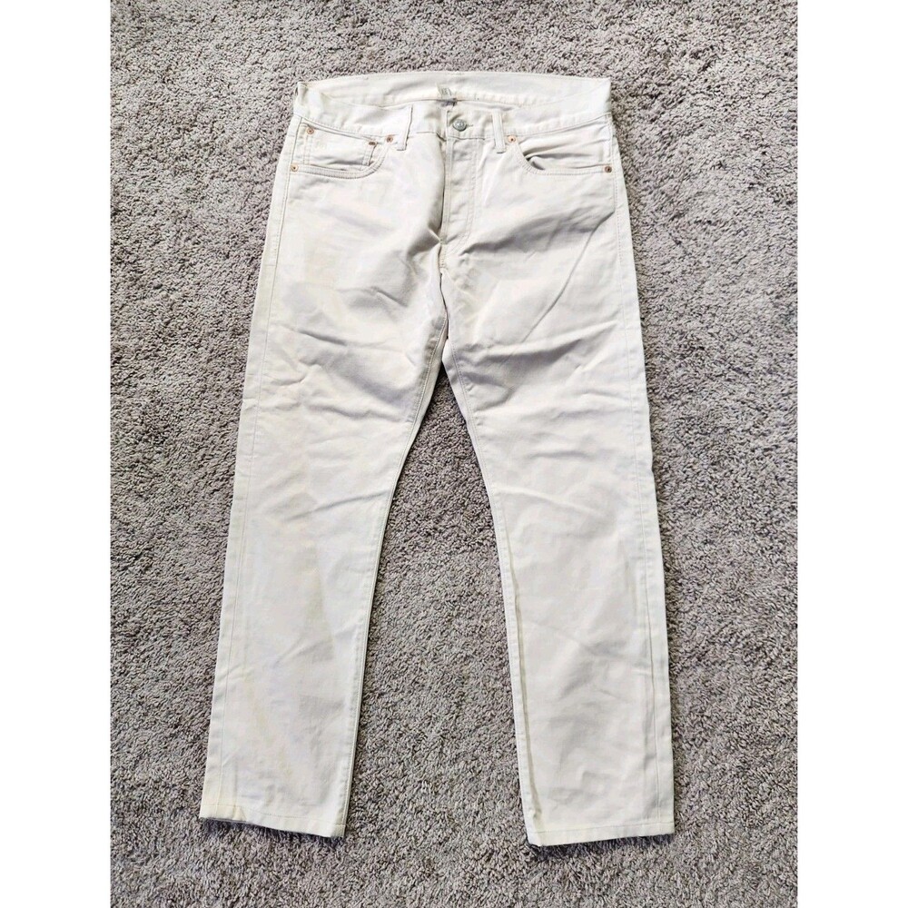 RRL Ralph Lauren Men's 32x29 Jeans Pants Slim Fit Zip Fly Whitestone Off White